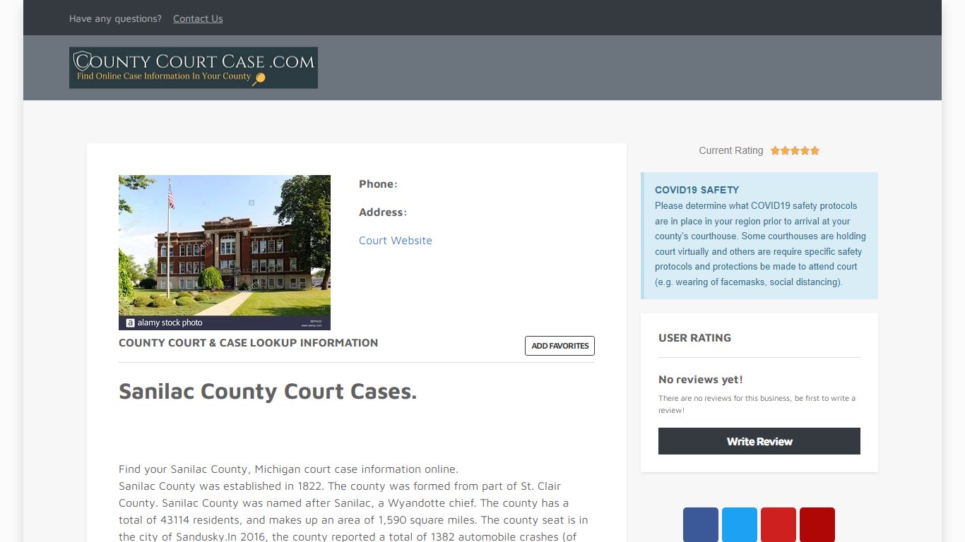 Sanilac County | County Court Case Search & Lookup ...